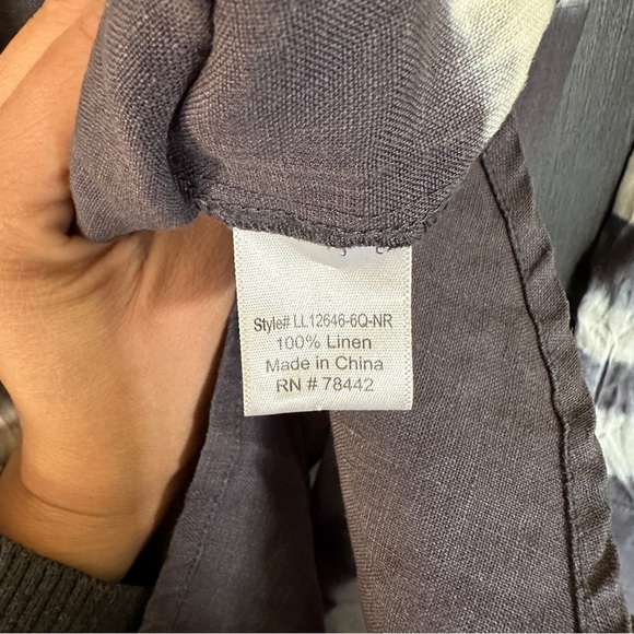 Allen Allen Blue Tie Dye Linen Shirt Dress Size M - Picture 5 of 11